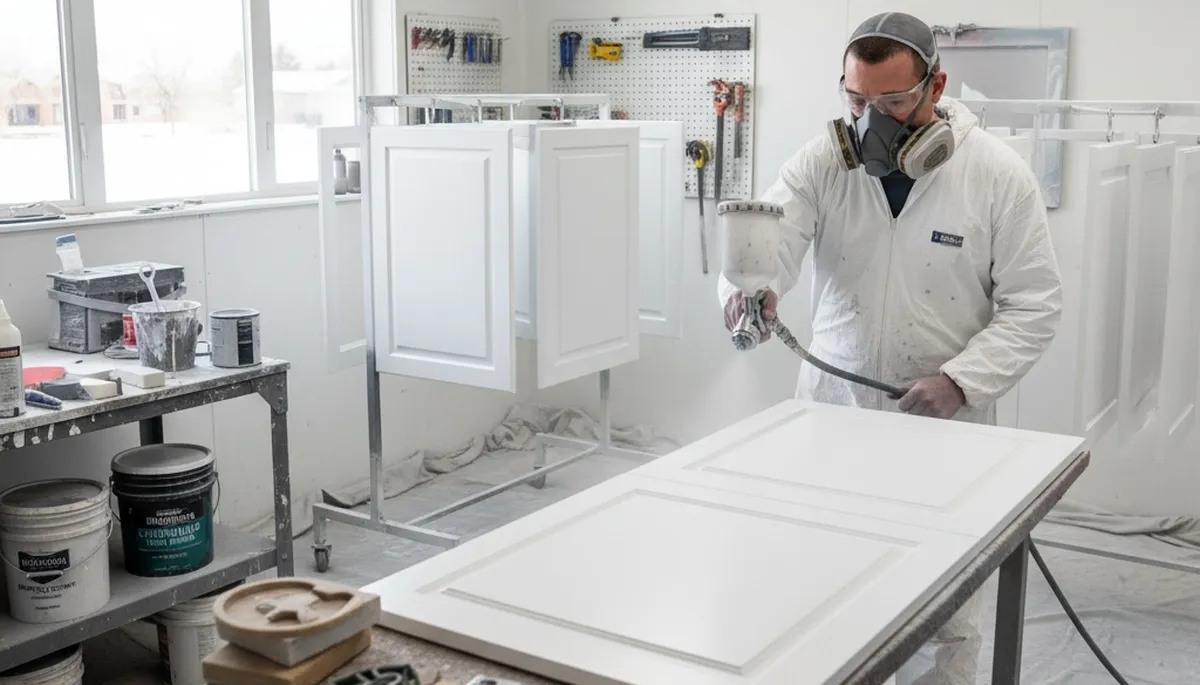 Professional cabinet painting process creating smooth kitchen finishes in Ogden, UT homes