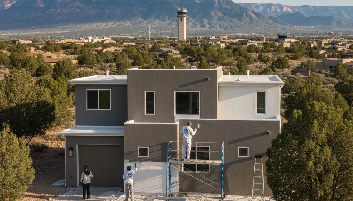 Professional house painters working on residential exterior in Ogden, UT