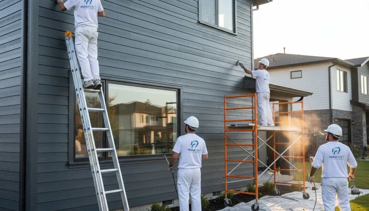 Professional siding painting on Ogden UT home with durable weather-resistant exterior coatings