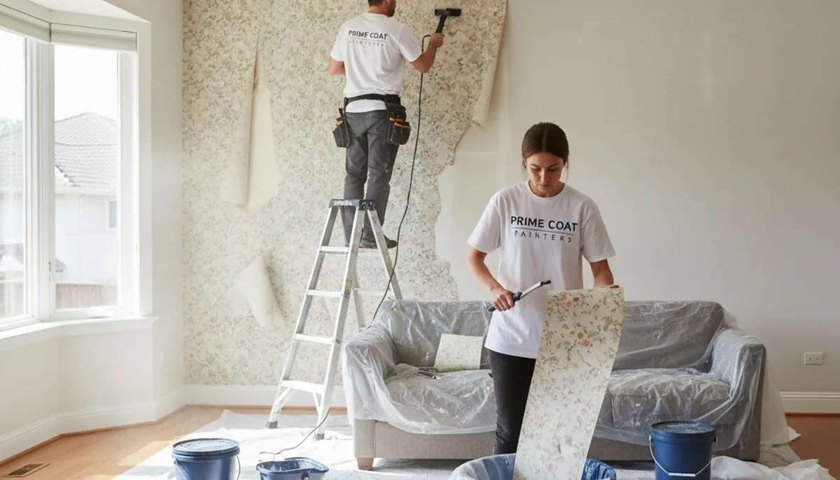 Professional wallpaper removal service in Ogden, UT preparing interior walls for painting